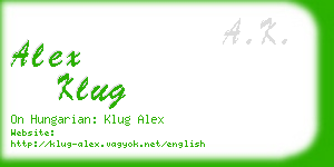 alex klug business card